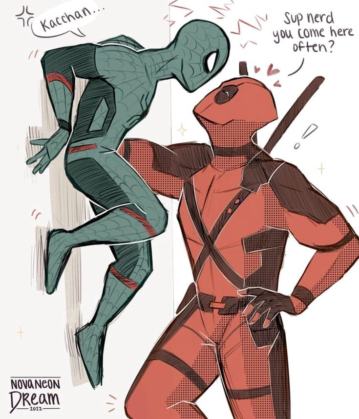 bkdk Spiderman × deadpool AU thumbnail