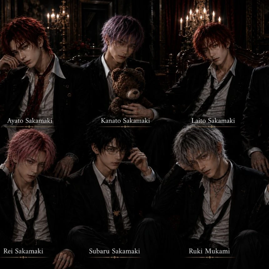 Ayato Sakamaki,Rei sakamaki,kamato sakamaki,saburo salami, ruki mukami,shu saka thumbnail
