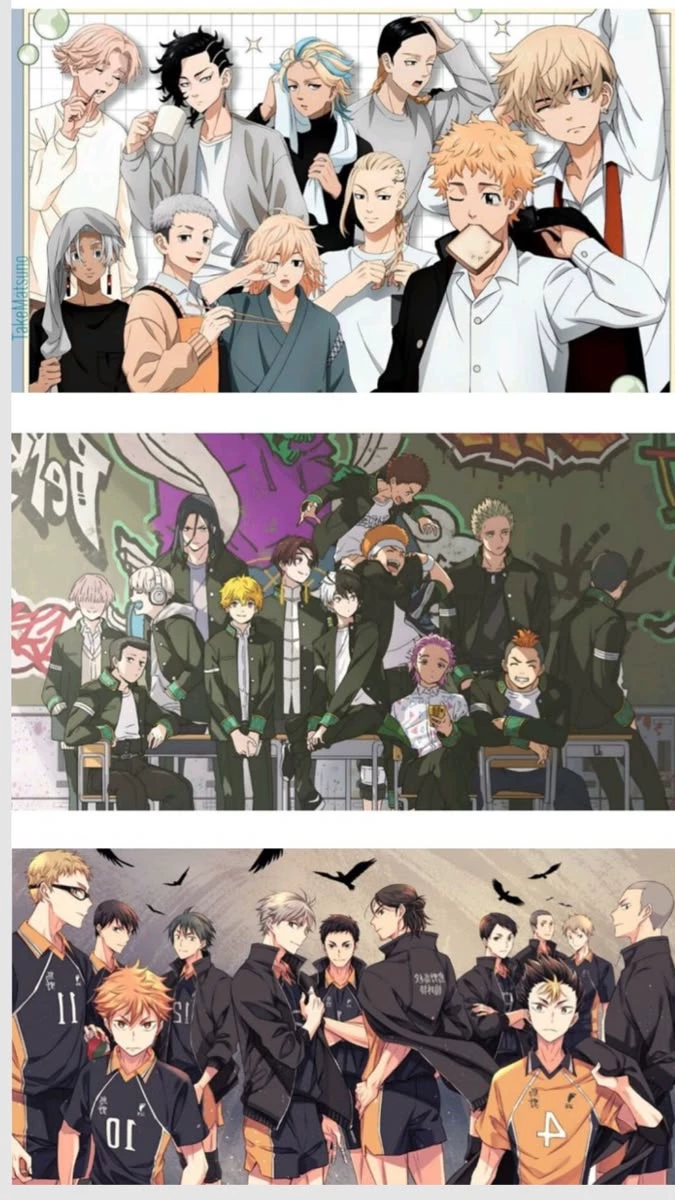 jjk, haikyuu, wind breaker and Tokyo avengers thumbnail