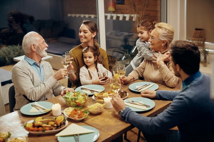 family feast at Christmas thumbnail