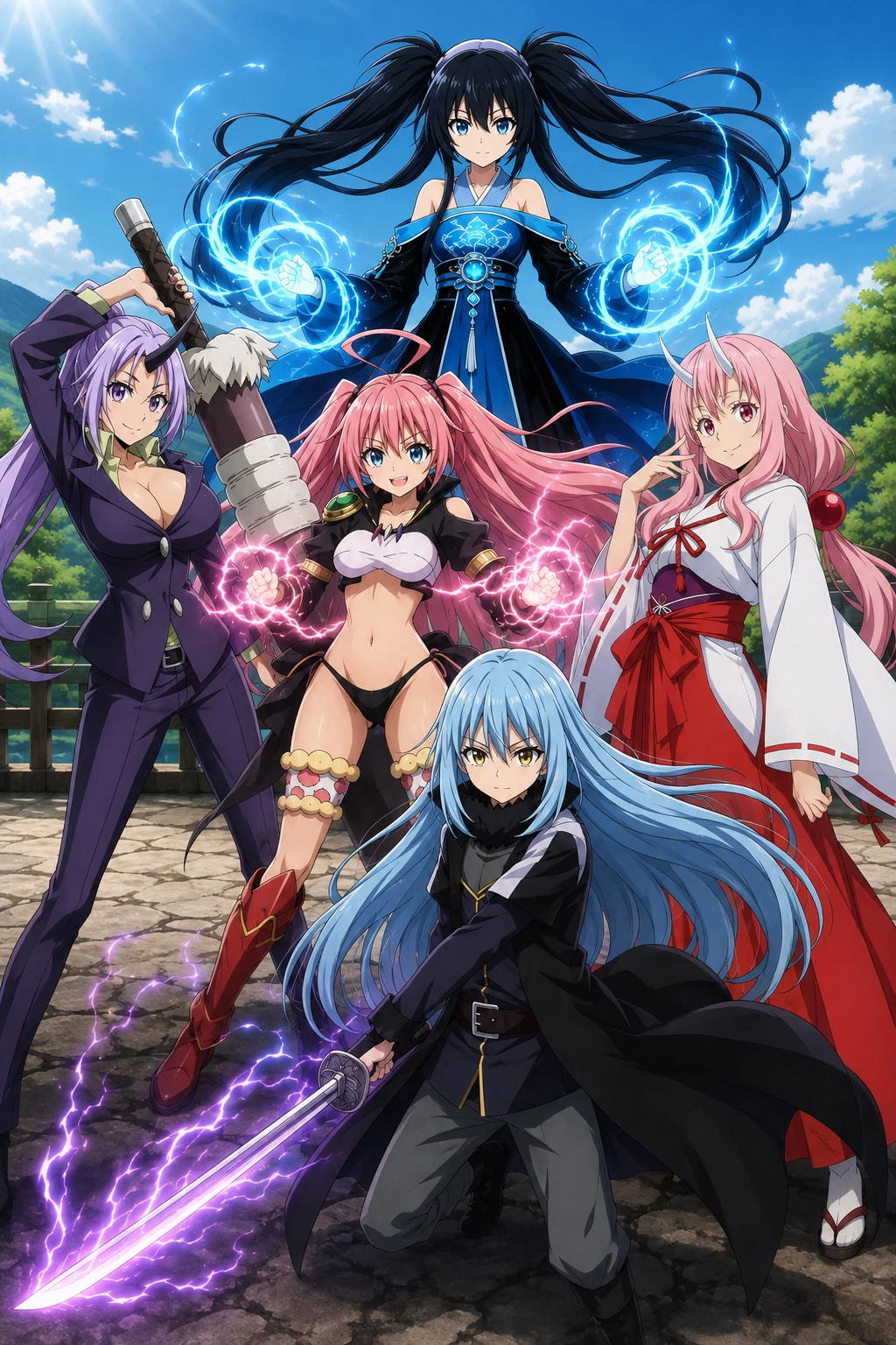 Rimuru and Milim Nava and Shion and Shuna and Spectral Princess Kirie thumbnail