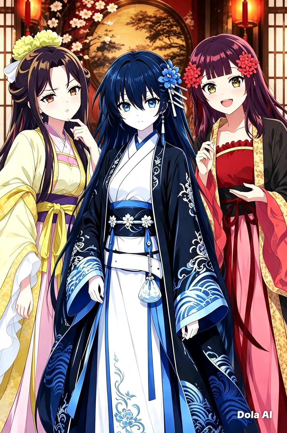 La Emperatriz Dragón Azul kirie y las dos Doncellas Kō Reirin y Shu Keigetsu thumbnail
