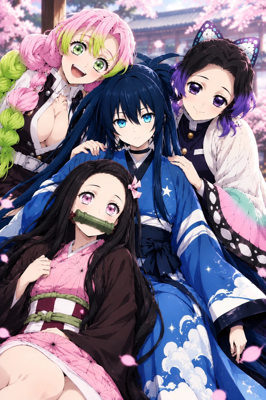 Nezuko Kamado, Shinobu Kocho, and Mitsuri Kanroji thumbnail