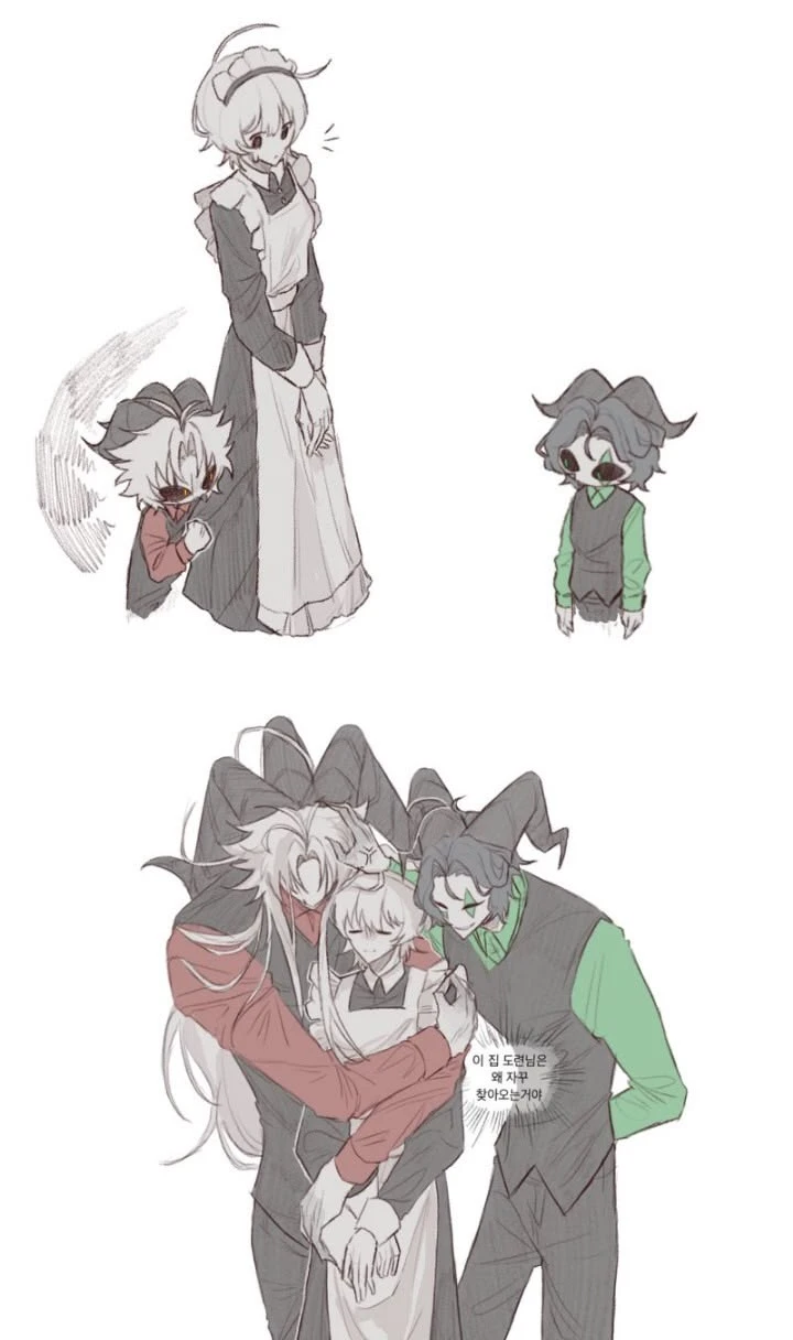 Pierrot and Harlequin, circus of freaks Au thumbnail