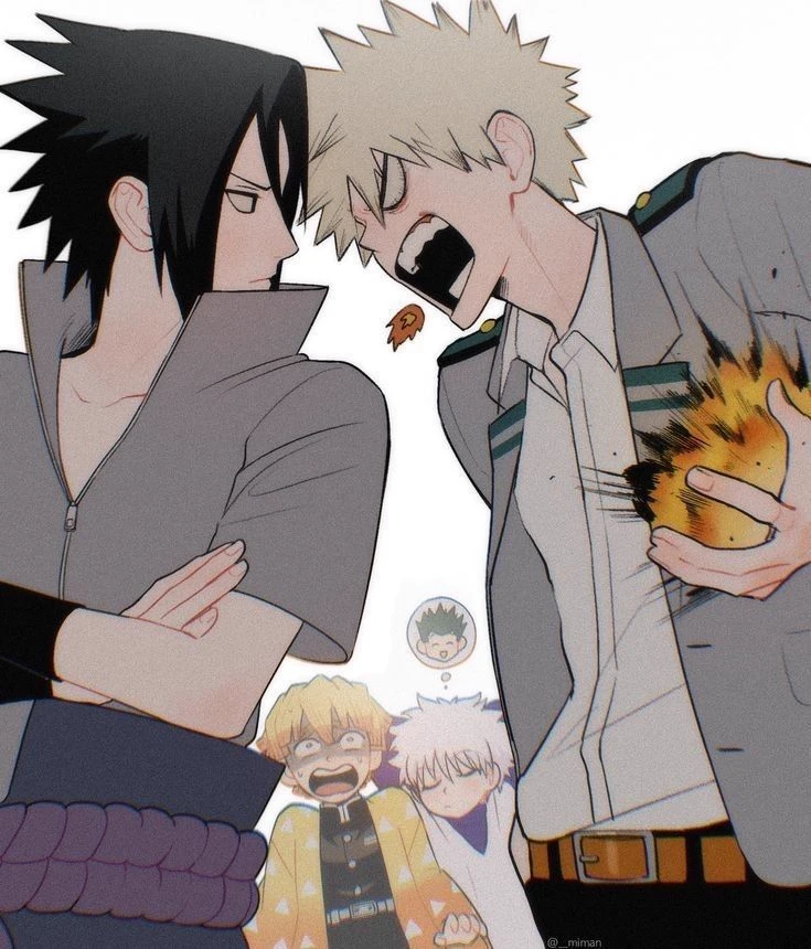 Sasuke and Katsuki, her boyfriends. thumbnail
