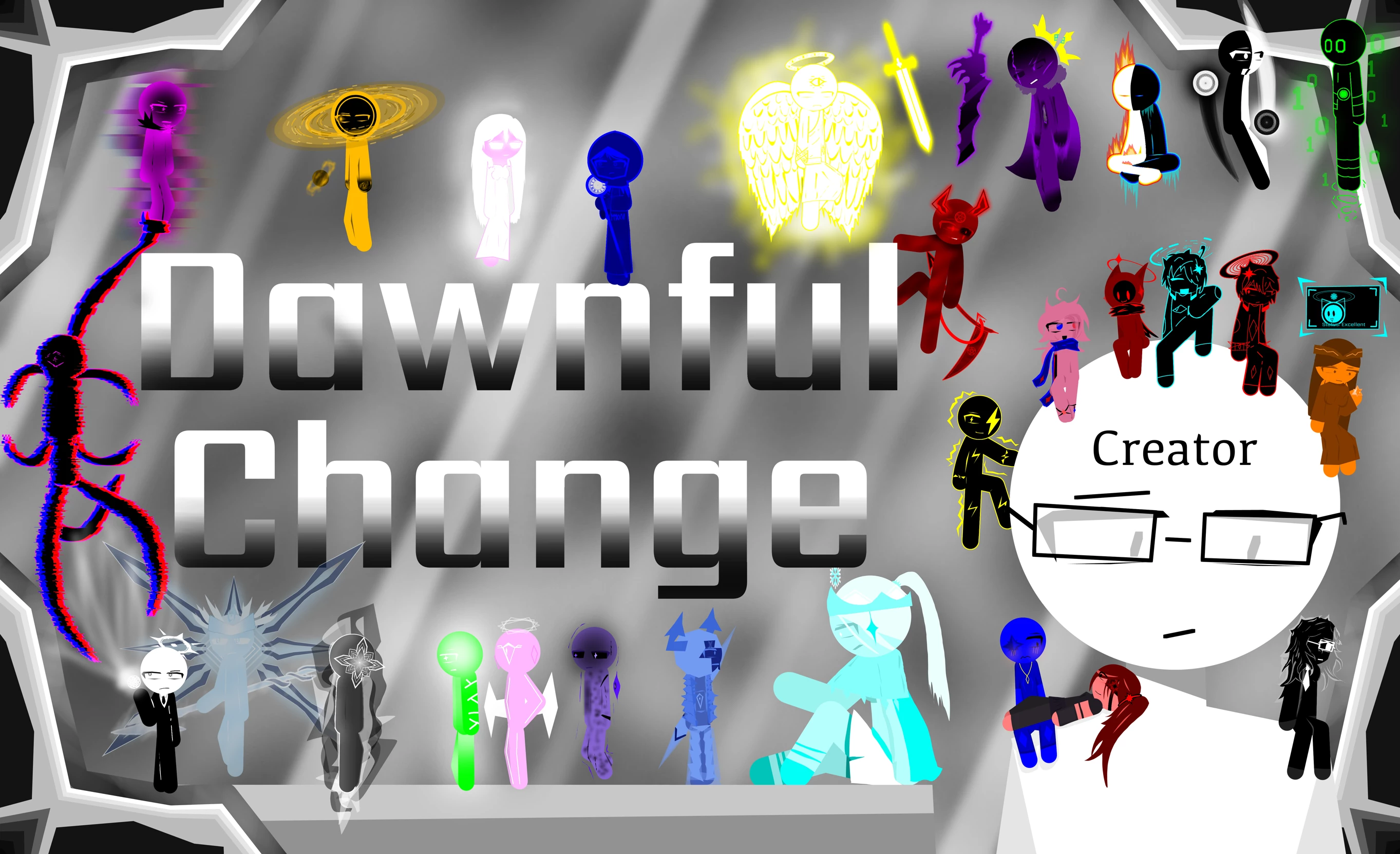 Dawnful Change - Human version of my stickman ocs. thumbnail
