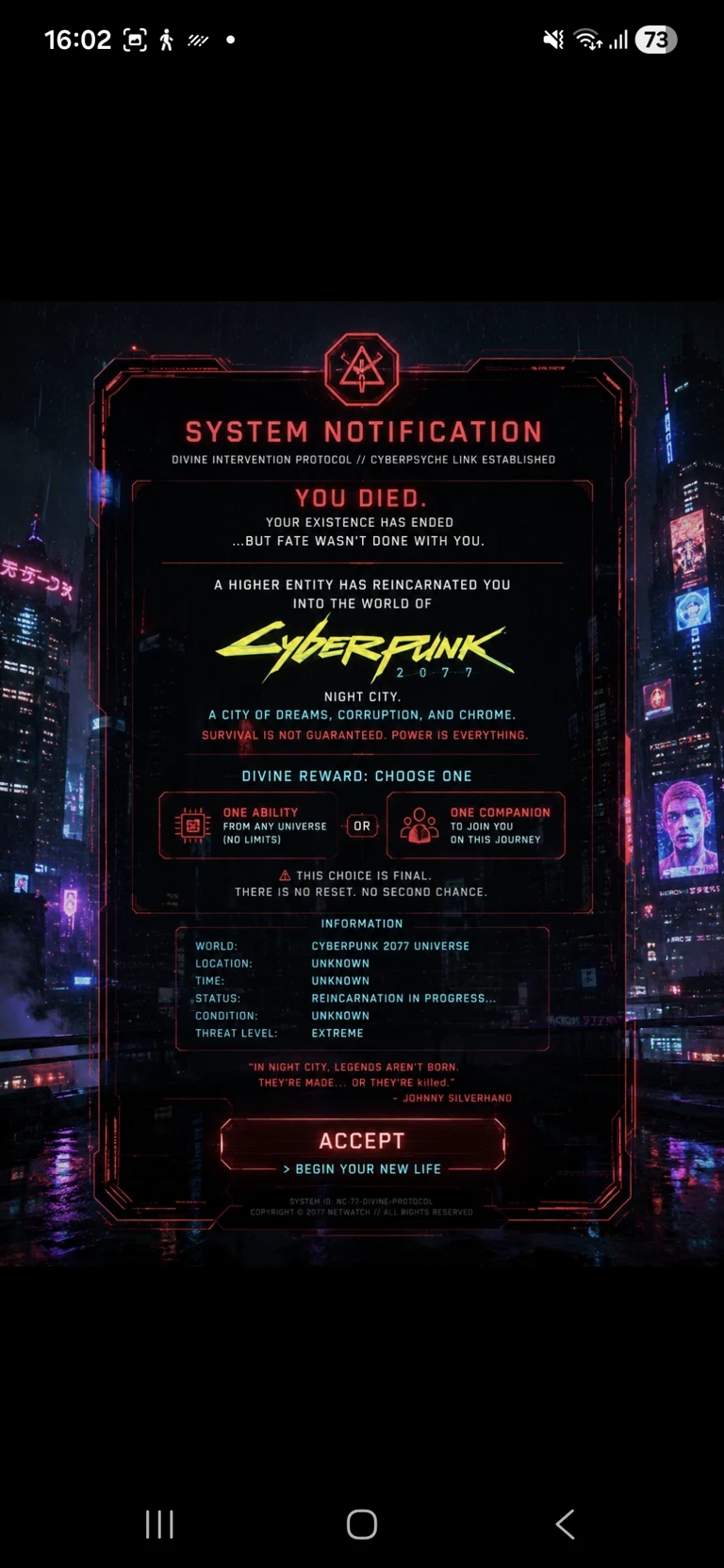 Cyberpunk 2077: Divine Reincarnation System thumbnail