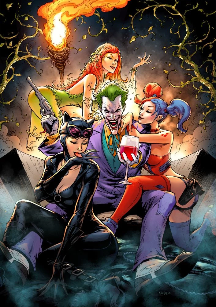 Joker & The Sirens of Gotham Harley Quinn, Poison Ivy, and Catwoman. thumbnail