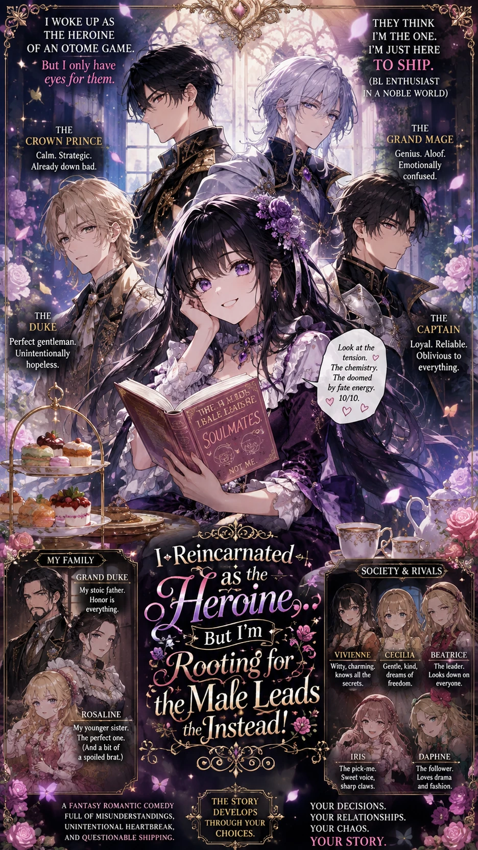 I reincarnated as the Heroine but I'm here to ship male leads instead thumbnail