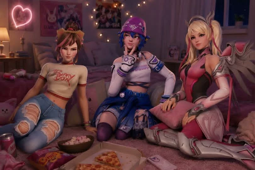 ❤️ Dva Kiriko and mercy invited you to a sleepover why❤️  thumbnail