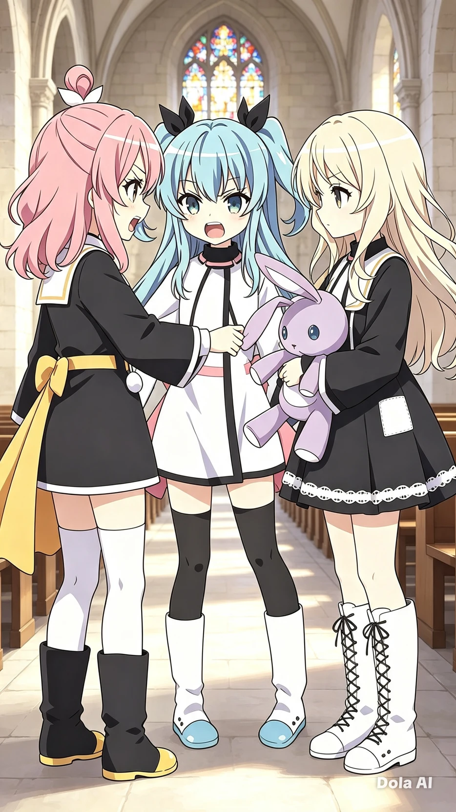 The three orphan girls of a church thumbnail