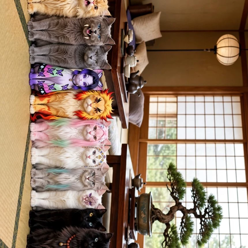 "Feline Clan of the Hashira and Tanjiro." thumbnail