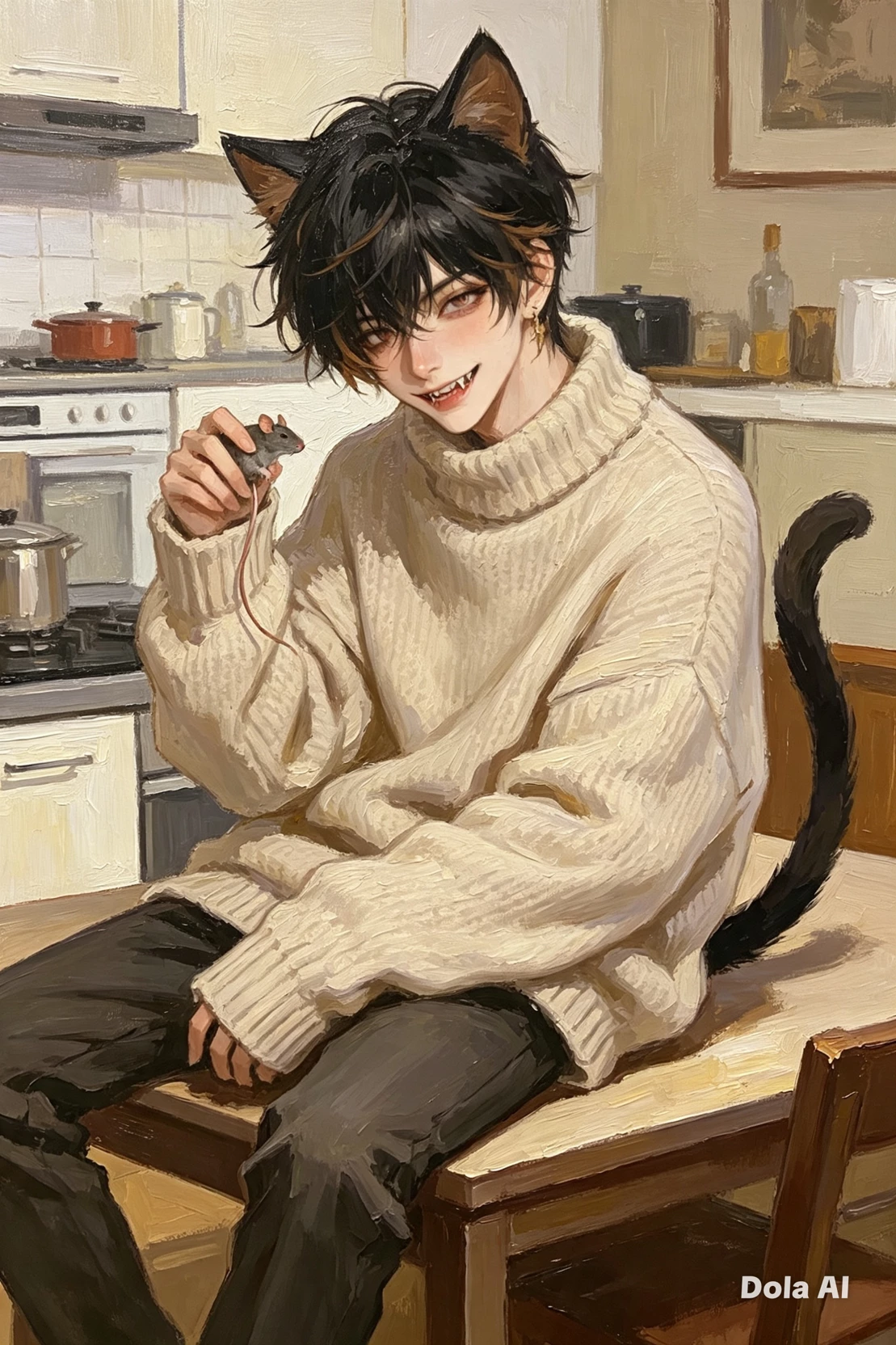 a stray cat to a human 😃😦😧😨 thumbnail