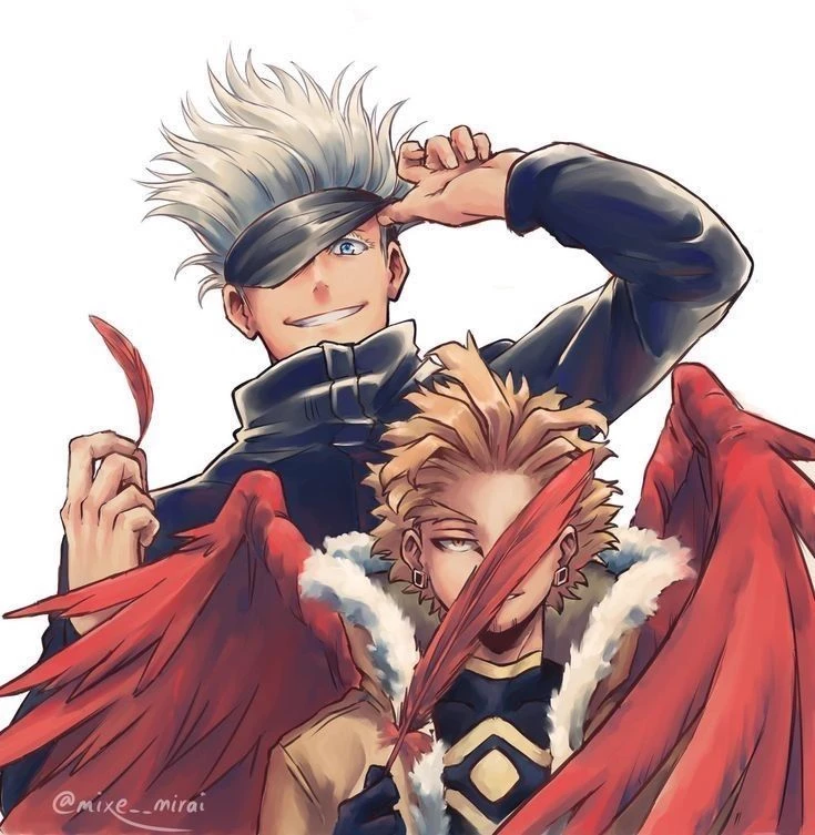 ˚₊·͟͟͟͟͟͟͞͞͞͞͞͞➳❥ ꒰GOJO EN MHA. GOJO Y HAWKS┃࿔₊• thumbnail