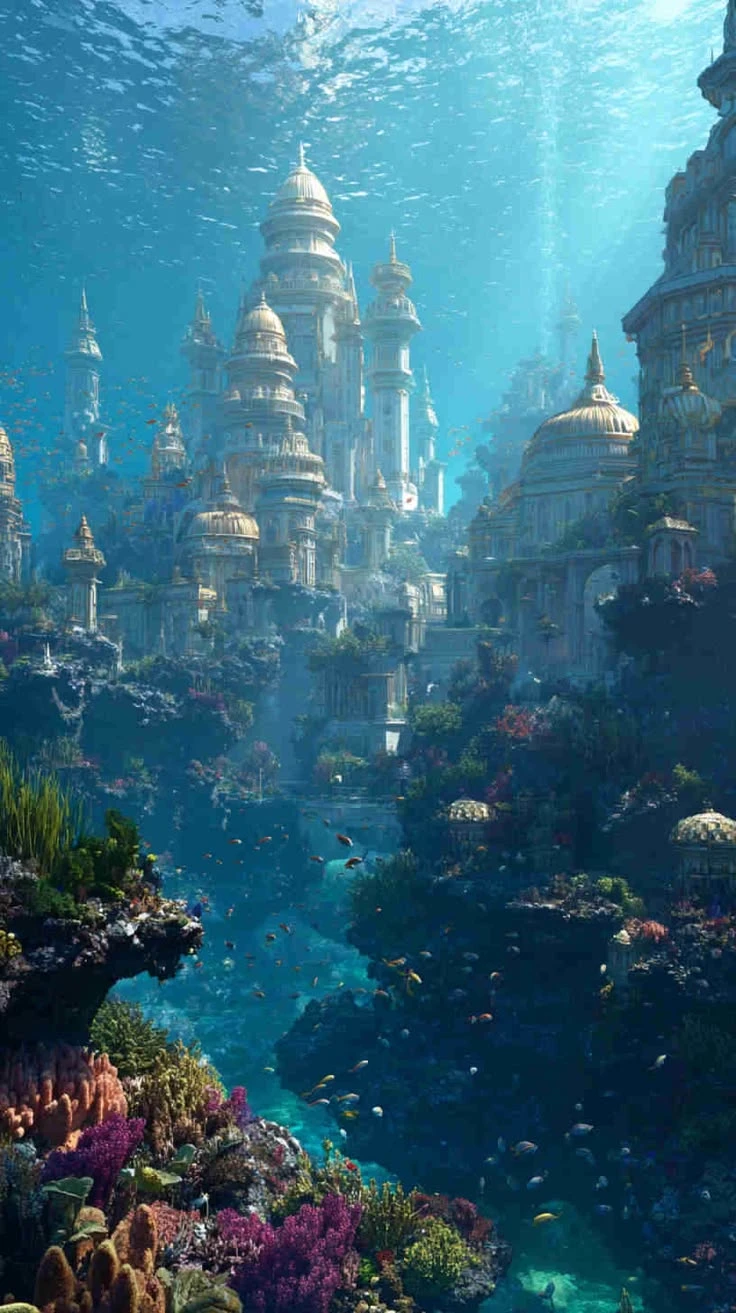 Underwater world of wonders. Mermaids. thumbnail