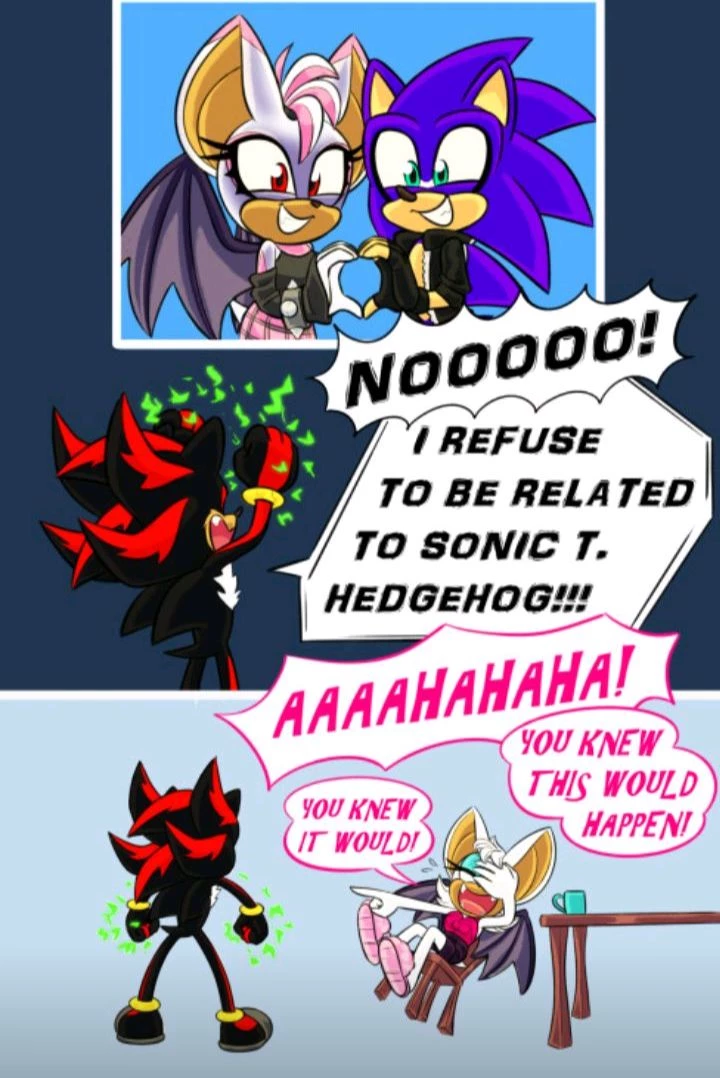 (shadouge family) shadow's daughter with rouge. she's dating Sonic's son thumbnail