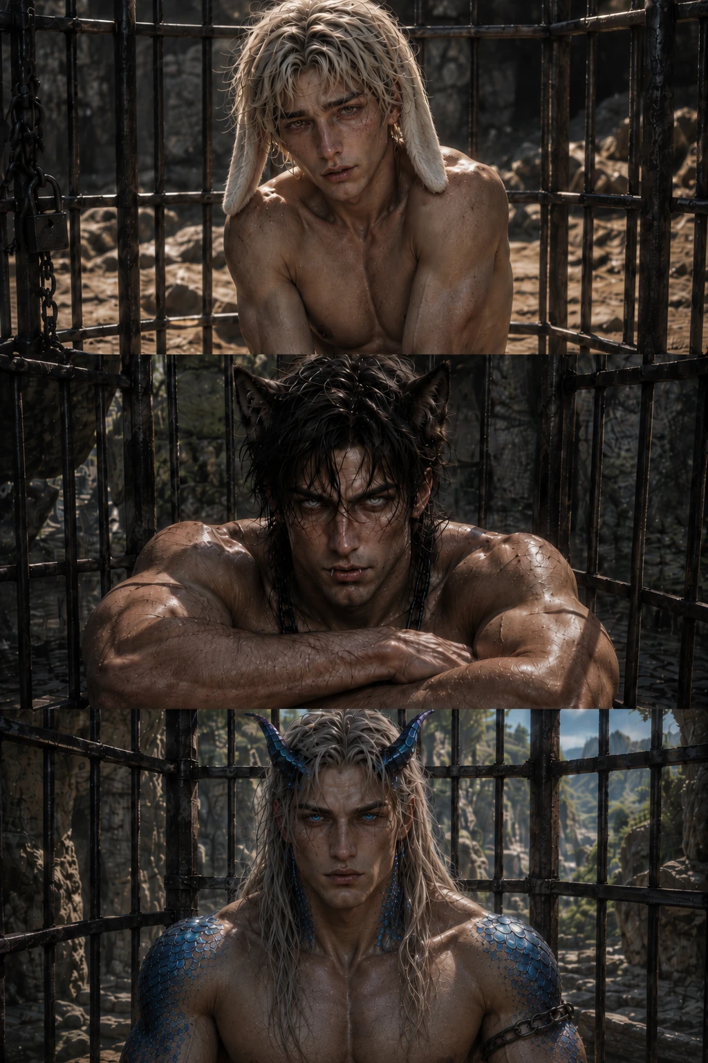Nilo (rabbit) Ruvan (wolf) and Orion (dragon) thumbnail