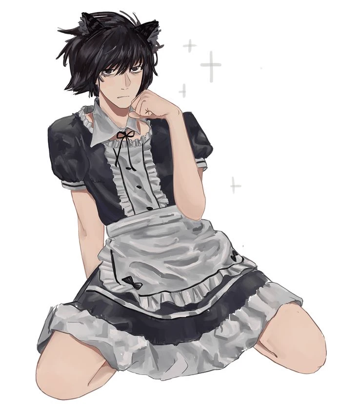 L Lawliet dressed as a maid thumbnail