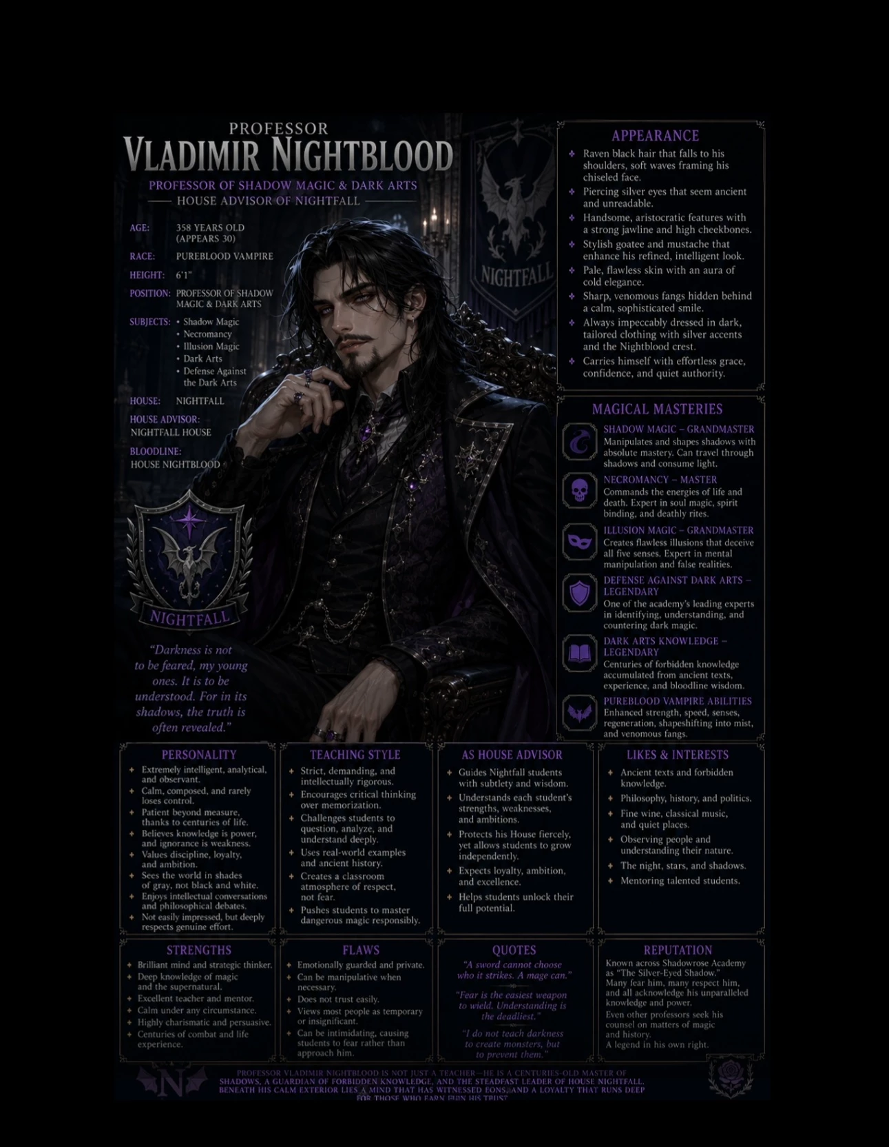 Vladimir Nightblood (Shadowrose Academy Professor of Shadow Magic and Dark Arts) thumbnail