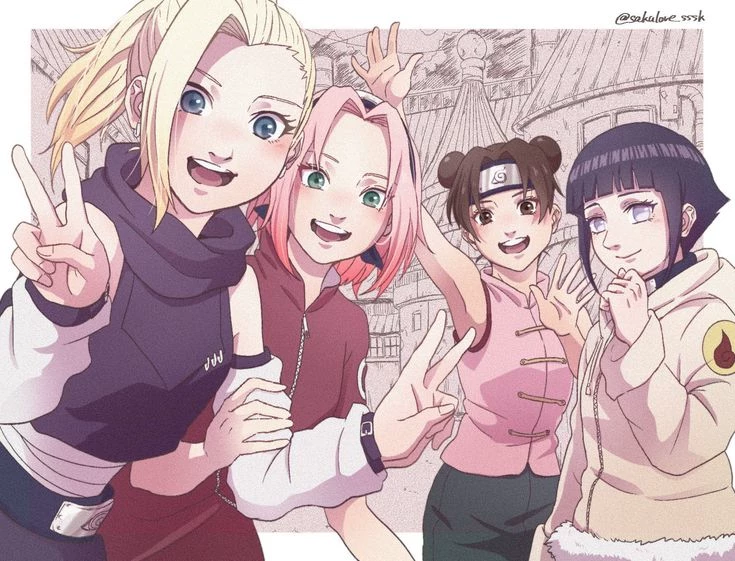 temari tent Sakura and Hinata, her students thumbnail