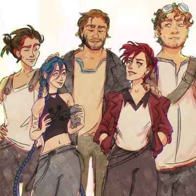 Arcano, zaun family. Vander, jinx, violet, mylo, claggor, ekko thumbnail