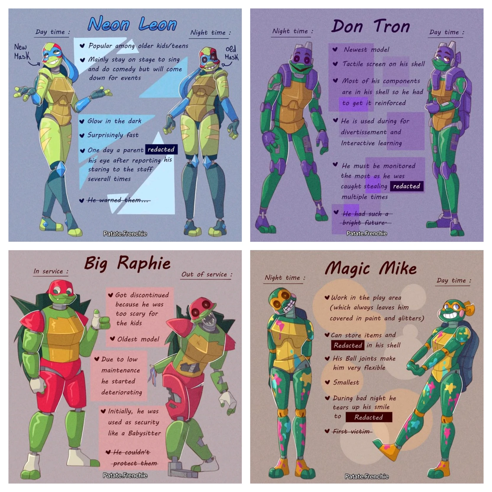 Horror Turtles (Neon, Don, Raph, Mike) thumbnail