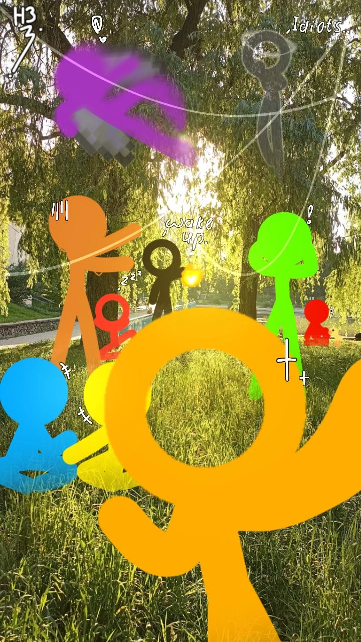 Stickmen on the street thumbnail
