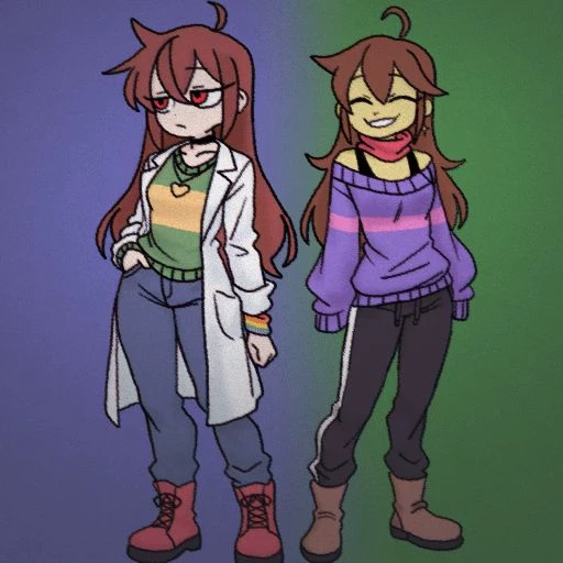 Frisk and their shadow chara thumbnail