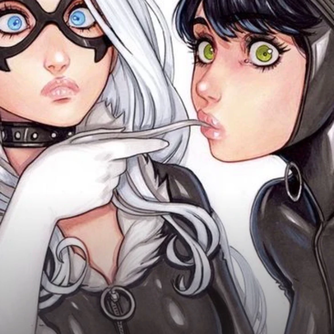Cat woman and black cat thumbnail