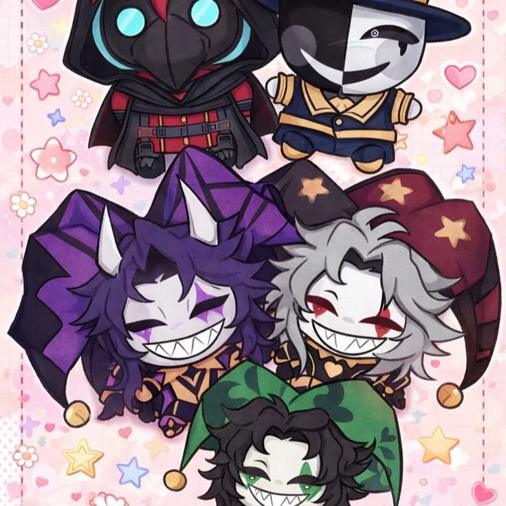 Pierrot Harlequin Jester Doctor and Ticket Taker thumbnail