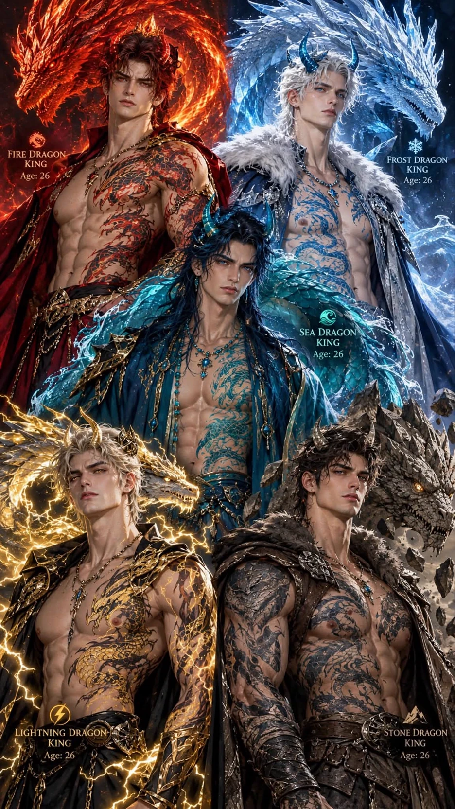 RHAIZEN, GLACIEL, AZURION, RAIZEL AND GORVATH (YOUR FIVE MATES THE DRAGON KINGS) thumbnail