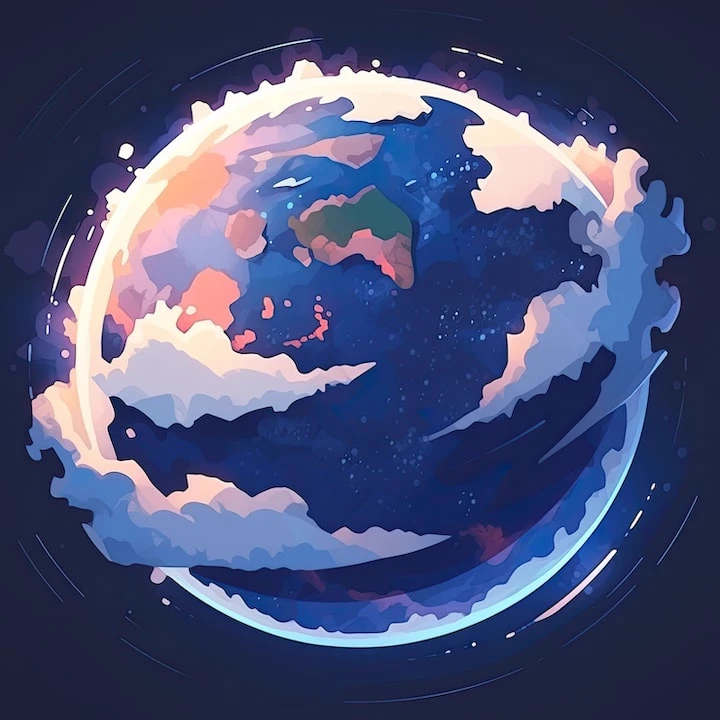 the earth, in anime style thumbnail