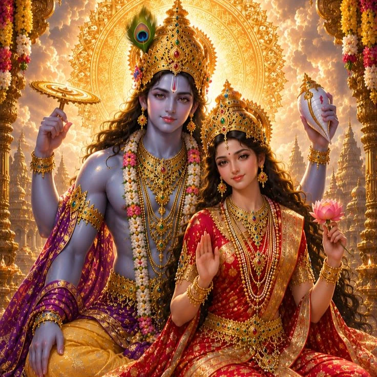 Lord Vishnu and Goddess Lakshmi thumbnail
