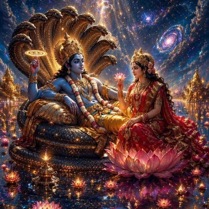 Lord Vishnu and Goddess Lakshmi thumbnail