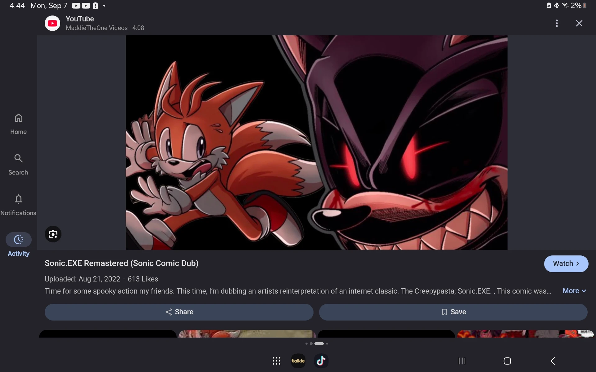 sonic exe thumbnail