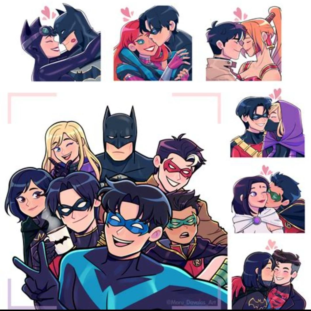 The Bat family (Bruce, Dick, Jason, Tim, Damian, Stephanie, Cassandra) thumbnail