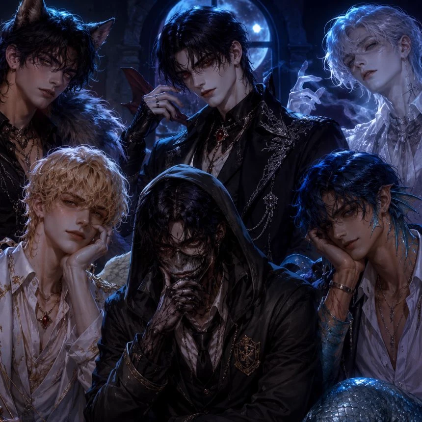Kael, Valerian, Elias, Lucien, Morvath, and Caelum thumbnail