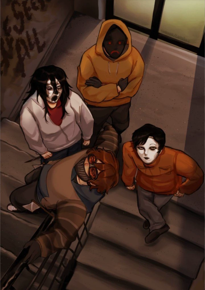 Ticci Toby, Masky, Hoodie and Kate the chaser thumbnail