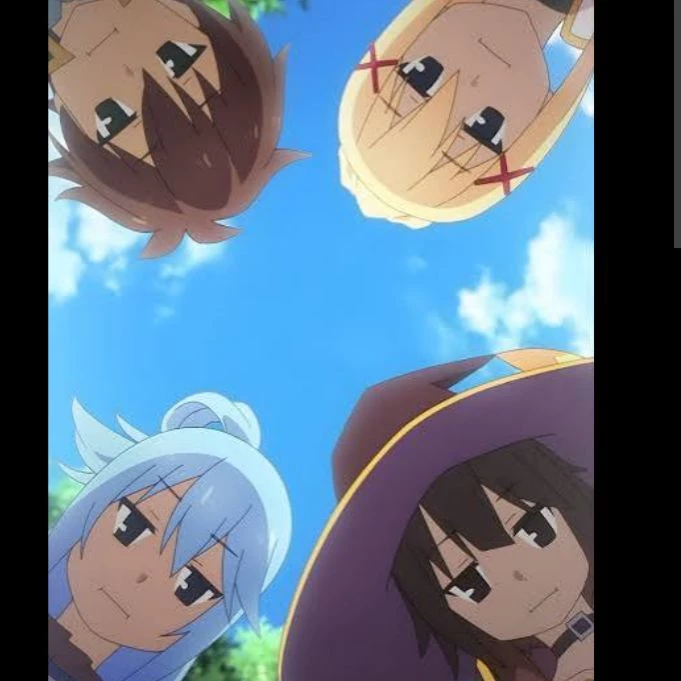 Kazuma, aqua, Megumin y Darkness thumbnail