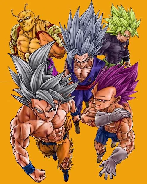 Goku, Vegeta, Gohan, Piccolo, and Broly thumbnail