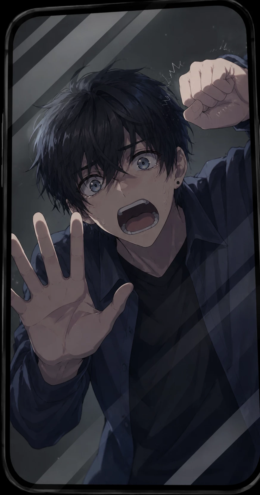 The young man stuck in the phone thumbnail