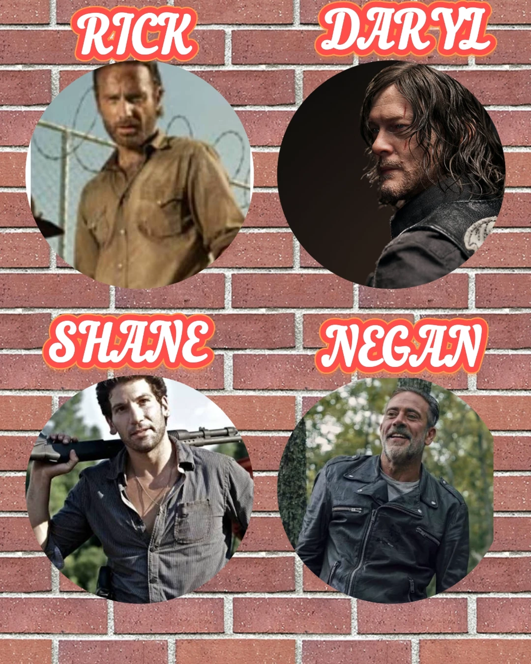 Rick, Daryl, Shane and Negan thumbnail