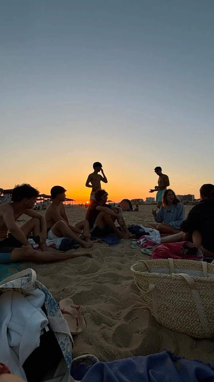 the group went to the beach, but there's a different vibe... thumbnail