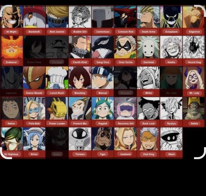 The professional heroes of My Hero Academy thumbnail