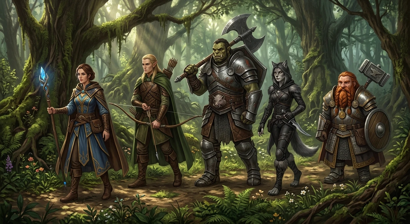Multi-race group of adventurers. thumbnail