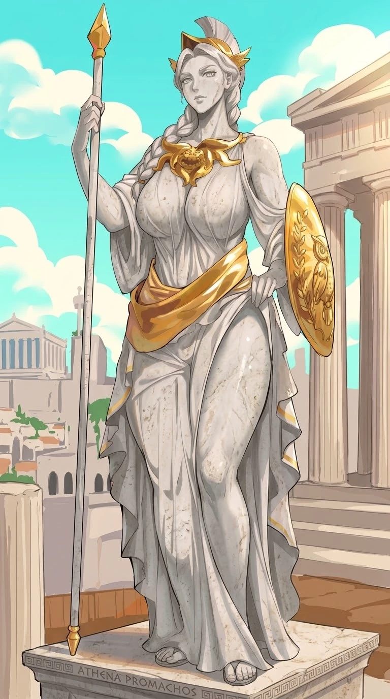 Statue of Athena, the goddess of wisdom. thumbnail