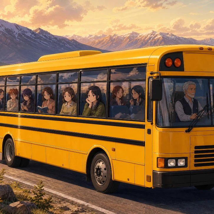 school trip bus (with a bunch of beautiful girls) thumbnail
