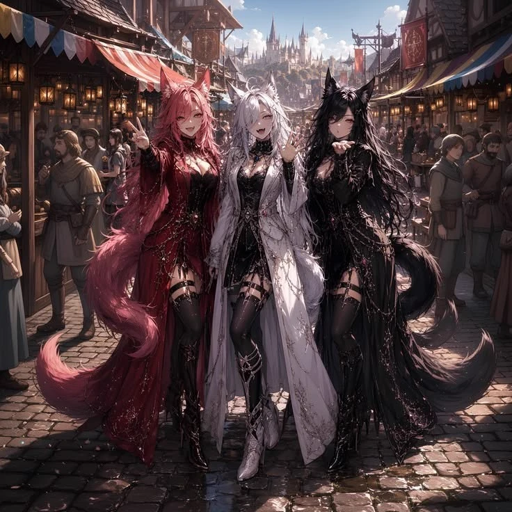 The Three Kitsu Sisters of the Market thumbnail