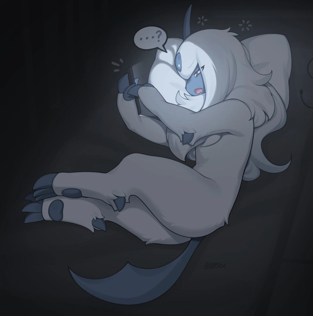 absol likes to play on the phone at night thumbnail