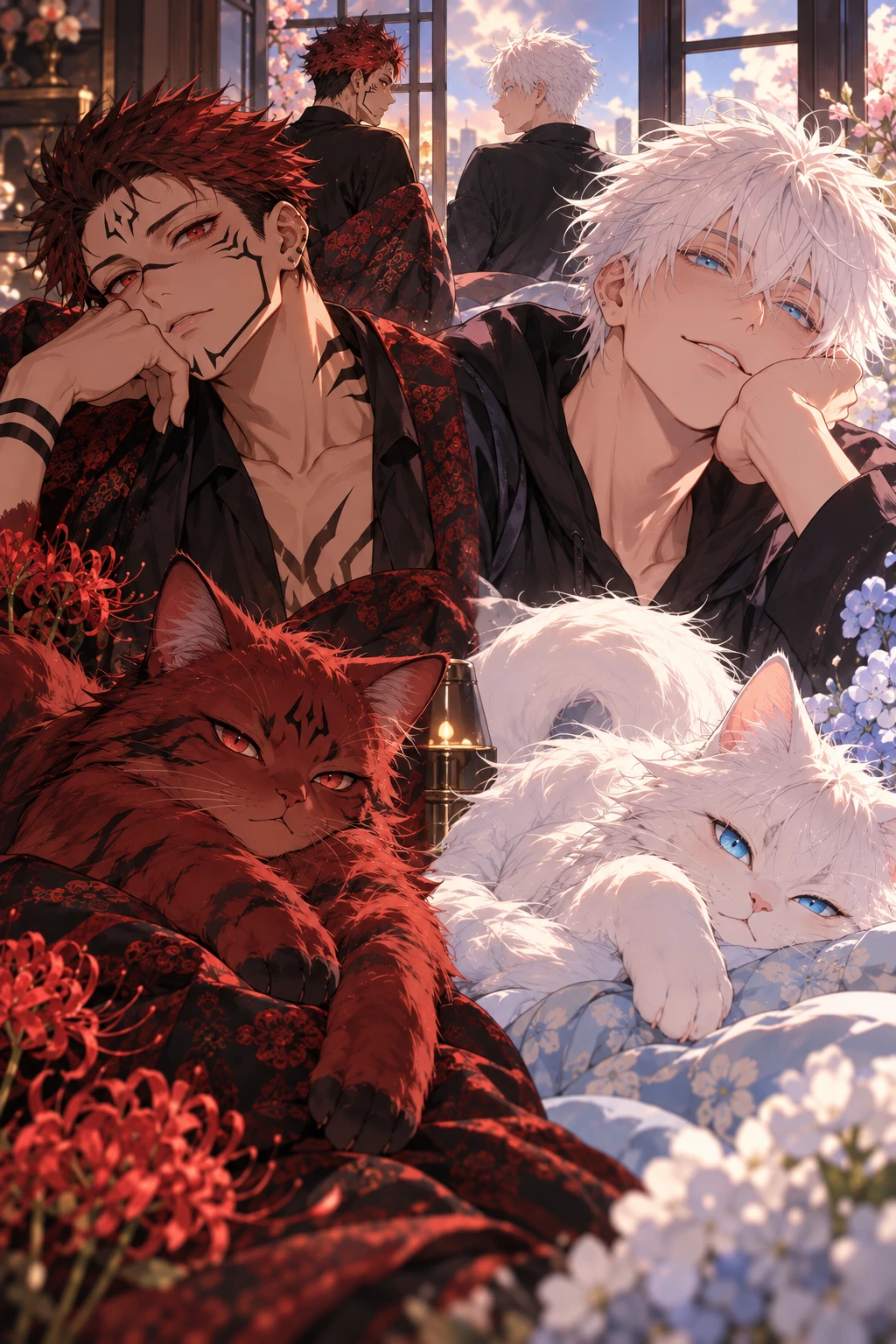 JJK AU - Satoru and Sukuna Cat Hybrids thumbnail